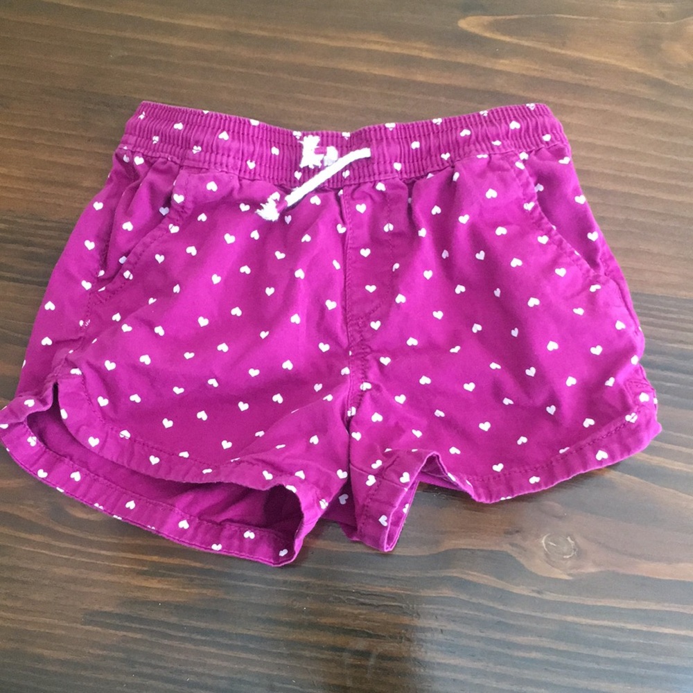 Purple/Pink Heart Patterned Kids Shorts